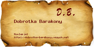 Dobrotka Barakony névjegykártya